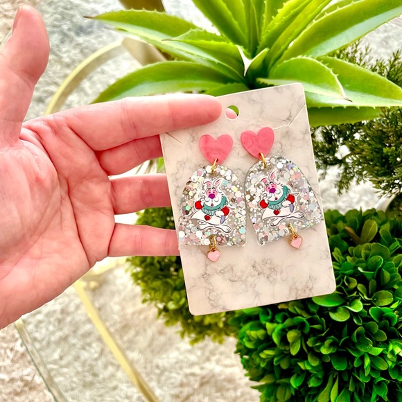 The White Rabbit Acrylic Earrings - Picture 4 of 5
